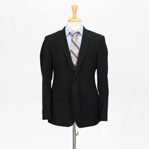 Near North 40R Black Solid 2-Button Sport Coat Blazer Jacket V621